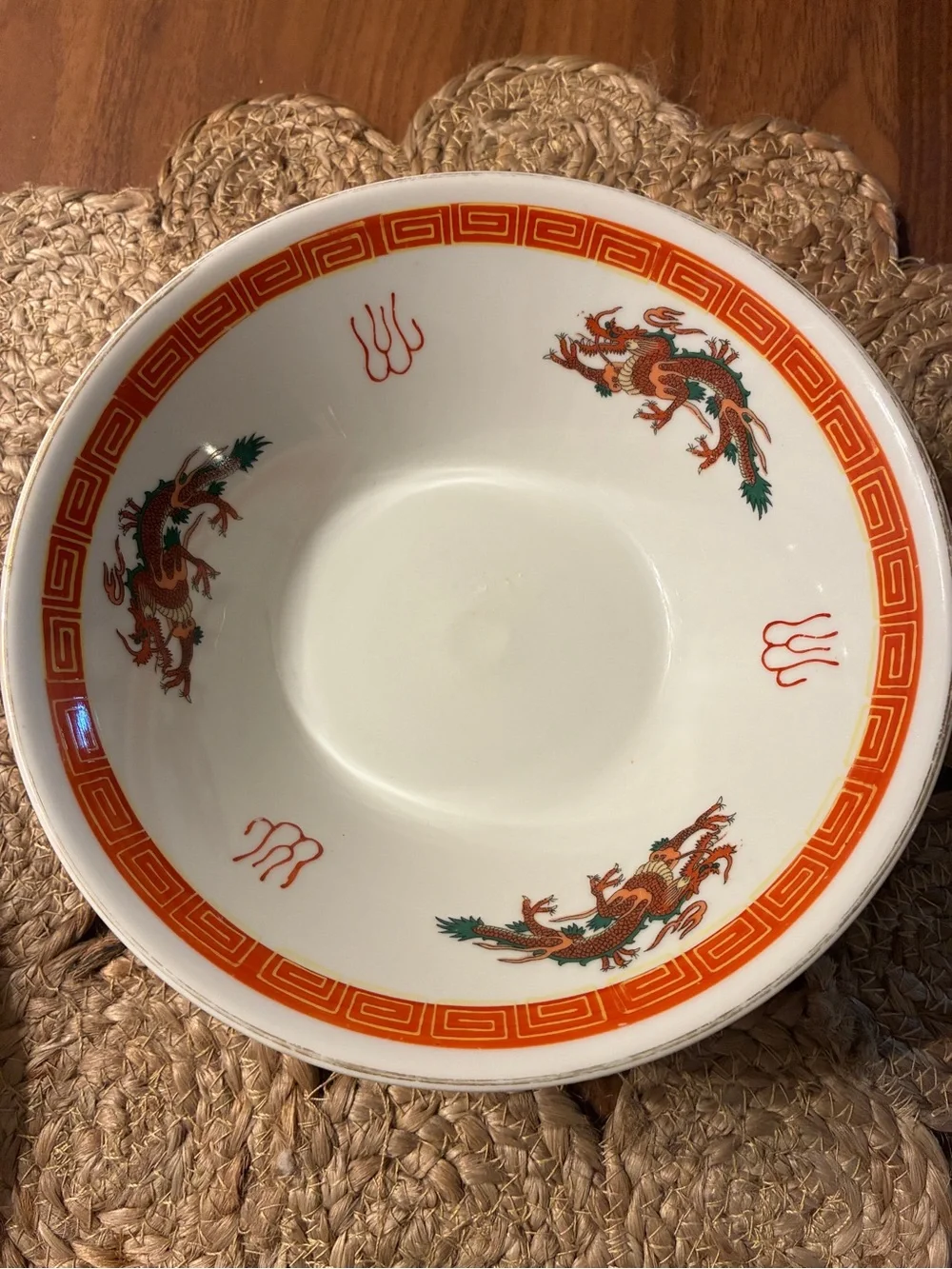Two traditional style ramen bowls dragons